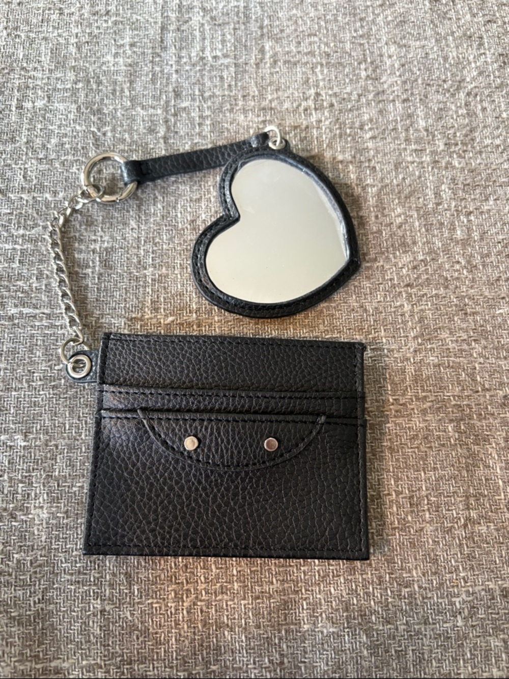 Target Black Heart Mirror Keychain Card Holder